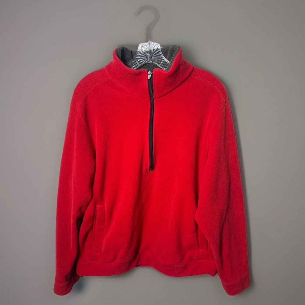 Eddie Bauer Since 1920 Pullover Sweater Jacket Men's Size M Red Retro (0884G15)